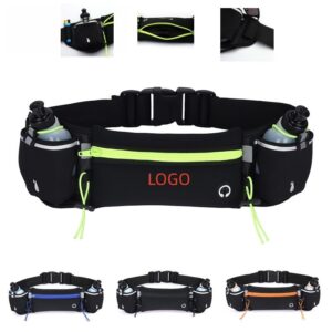 Nylon Fitness Waist Pack with Dual Bottle Holder - Image 1
