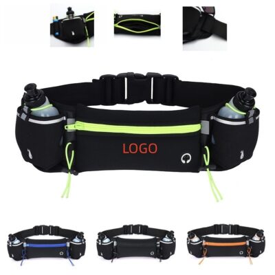 Nylon Fitness Waist Pack with Dual Bottle Holder - Image 2